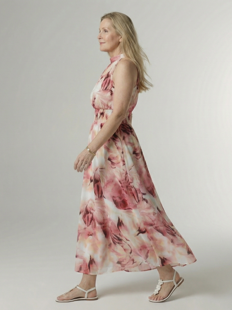 Sylin | Abito Midi con Scollo a Halter Arricciato