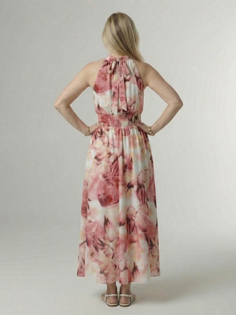 Sylin | Abito Midi con Scollo a Halter Arricciato