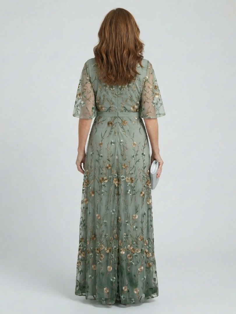 Julia | Abito maxi floreale con scollo a V