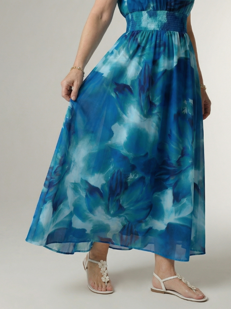 Sylin | Abito Midi con Scollo a Halter Arricciato