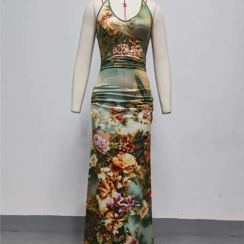 Abita elegante vestito da donna con stampa floreale